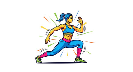 Fototapeta premium Woman in motion running athletic sportswear fitness