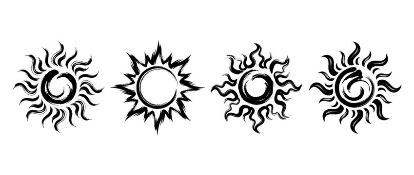 sun , Traditional Chinese Brush , strokes swirl style