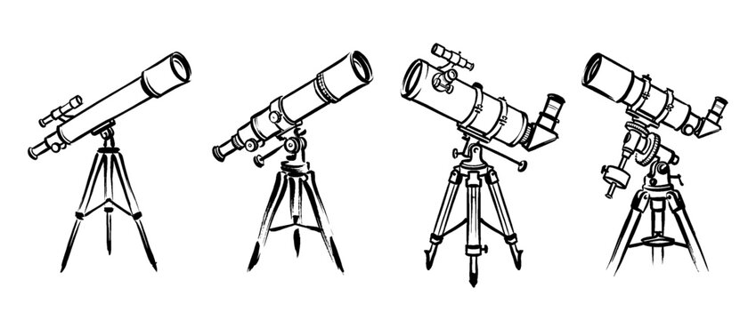 telescope , Traditional Chinese Brush , strokes swirl style