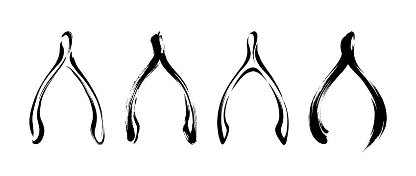 wishbone , Traditional Chinese Brush , strokes swirl style