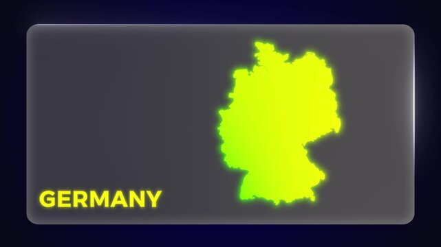 Germany German Deutschland Map Intro Outro Modern Template Glow Effect Explainer Documentary Style Animation 4K Video