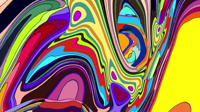 Colorful abstract swirl pattern with vibrant psychedelic design