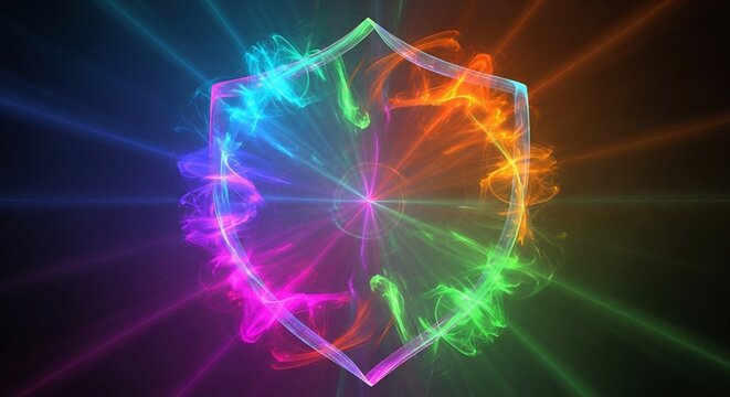 Abstract colorful shield design