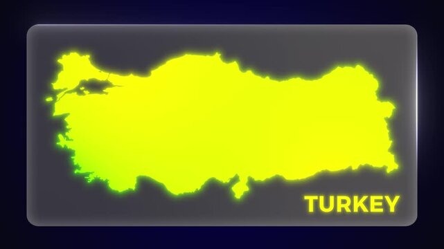 Republic of Turkey Map Intro Outro Modern Template Glow Effect Explainer Documentary Style Animation 4K Video