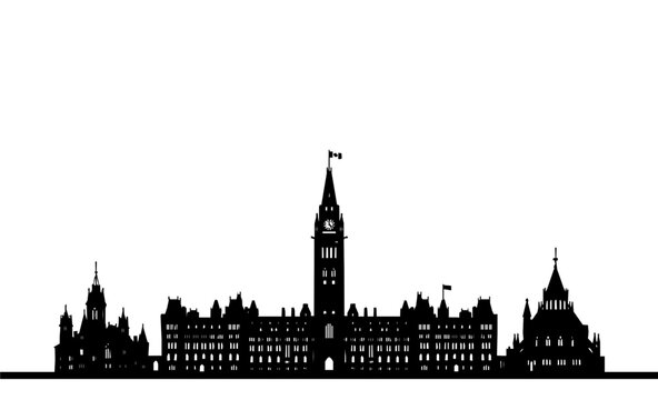 Ottawa Parliament Hill Skyline Silhouette Gothic Architecture
