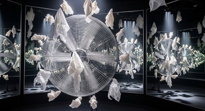 Abstract fan installation artwork