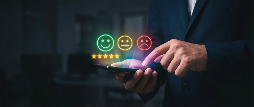Analyzing customer feedback through digital platforms business context mobile device interaction corporate environment focused viewpoint engagement concept