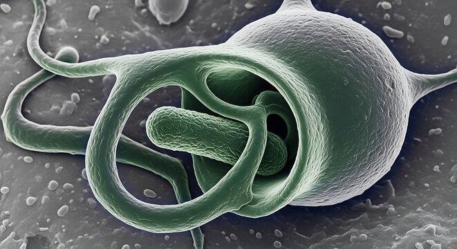 Microscopic view of a parasitic worm.