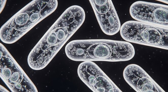 Microscopic view of bacteria cells.
