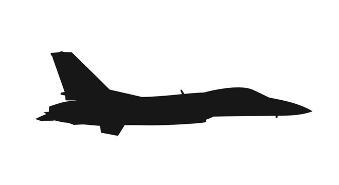 Silhouette of a Military Fighter Jet.