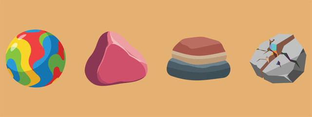 Naklejka premium Colorful Stones Collection Art