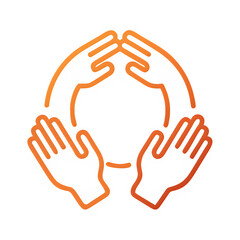 Obraz premium Hands Forming Circular Unity Symbol Icon Teamwork Solidarity Community Together Cooperation Concept