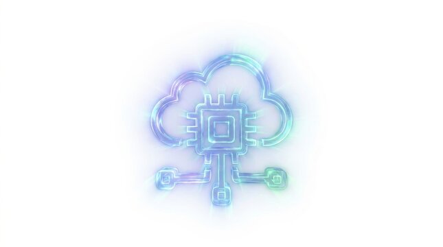 Edge node clipart, cloud computing element, isolated on white background
