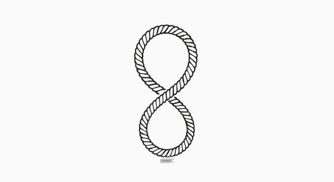 Infinite loop knot symbol on a white background, representing endlessness