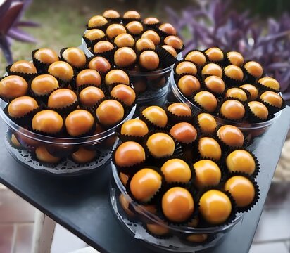Traditional Indonesian Pineapple Tart Cookies (Nastar) in Clear Jars