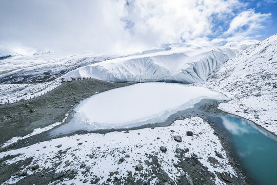 Aerial view of Muztagh Glacier Park, Xinjiang, China
