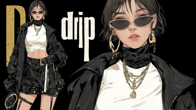 In modern slang, "drip" means: Stylish appearance Fashionable outfit.