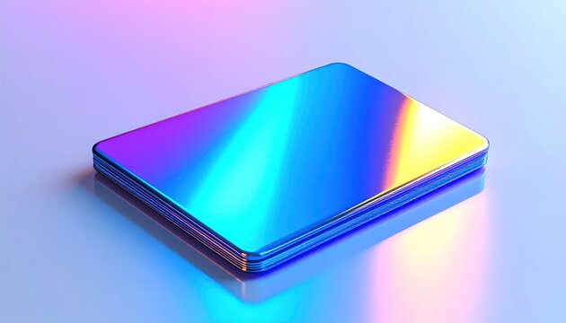 Abstract Holographic Object with Vibrant Color Reflections.