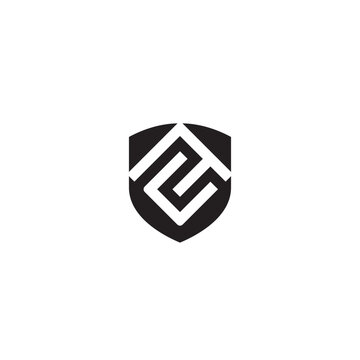 Shield and Letter CF or FC logo or icon design