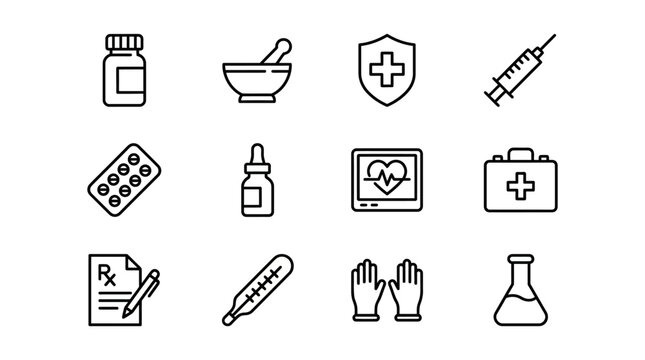 Medical icons health medicine and healthcare symbols collection
