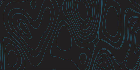 Abstract Black Background Featuring Flowing Blue Topographic Contours for Modern Mapping and Data Visualization Art © ach