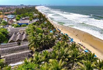 Fototapeta premium Aerial view of An Bang Beach near Hoi An, Vietnam