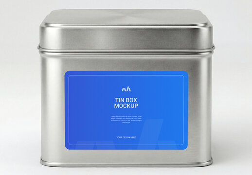 Metal Tin Box Mockup