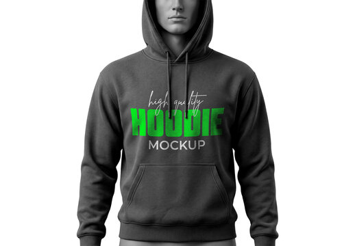 Dark Hoodie Mockup Isolated