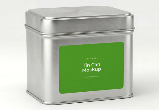 Editable Tin Can Mockup Template
