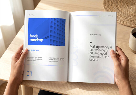 Open Book Mockup Template