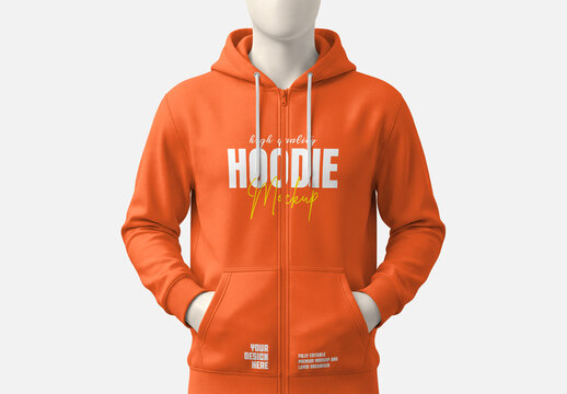 Zipper Hoodie Mockup