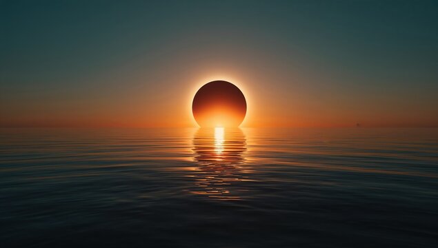 Dramatic total solar eclipse above rugged mountain landscape, with glowing corona and darkened sky creating a striking natural scene.
