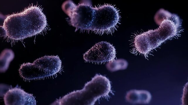 Floating microscopic particles resembling bacteria