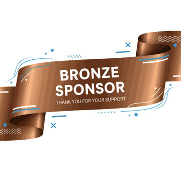 Bronze Sponsor Ribbon Banner with Text Thank You for Your Support
