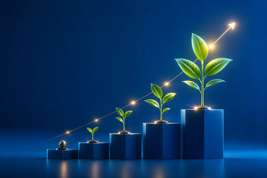World environment day and Business finical growth on background.