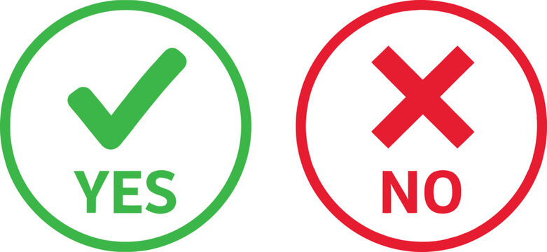 Yes no check mark icons Vector