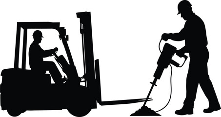Silhouette vector labour under construction  © MD Asharaful