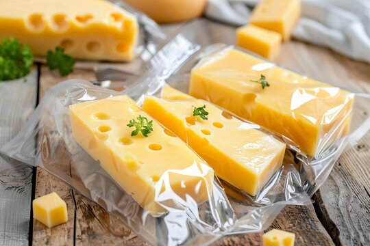 Vacuum packed cheese portions maintain optimal quality and flavor, extending shelf life
