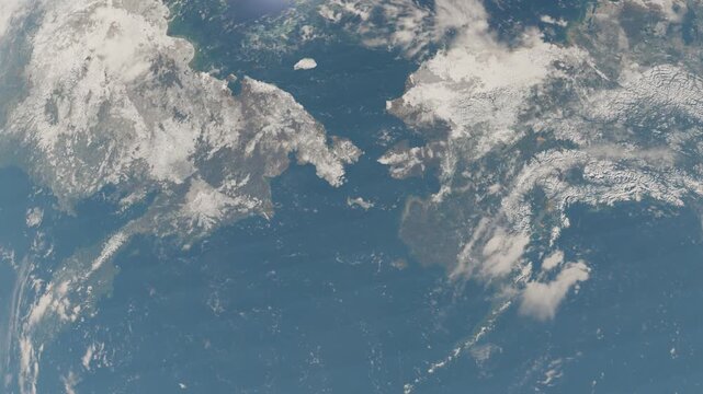 Bering Strait 4K Aerial View of Russia and Alaska Border