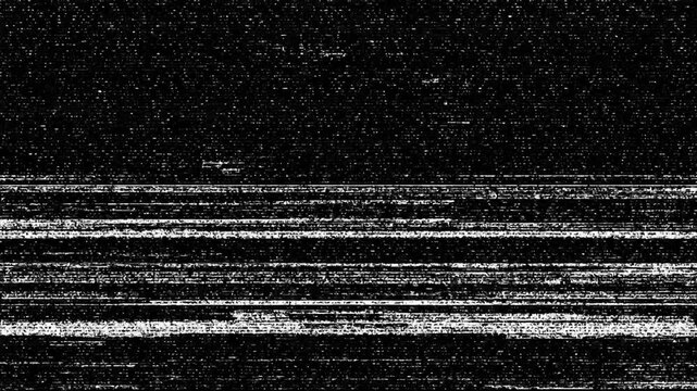 VHS analog television with static noise and glitch distortion