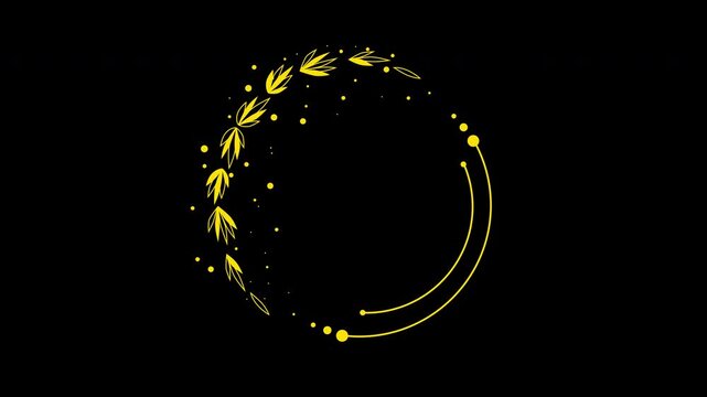 Elegant Wedding Flower Wreath Animated Title Frame Alpha Channel
