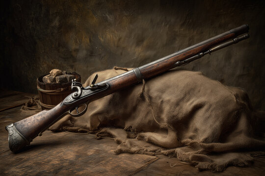 Old musket rifle from the 18th century