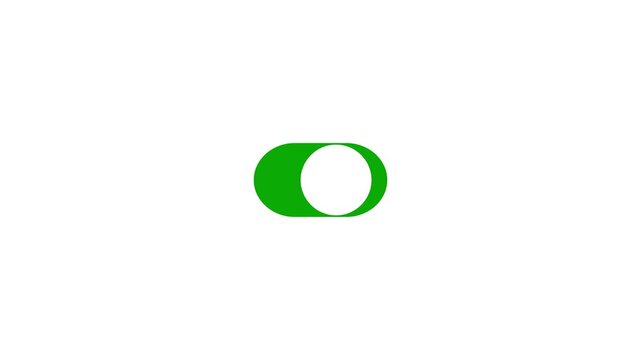 utton toggle switch slider animation, representing user interface activation. This concept visualizes settings switch in device GUI, demonstrating control change through digitization.