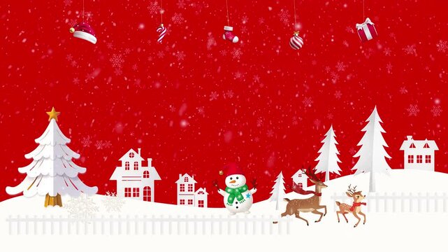 Looping Christmas and New Year background with empty space. Winter and end-of-year holiday template. Perfect for social media, reels, stories, and Christmas event banners. Template Video looping.