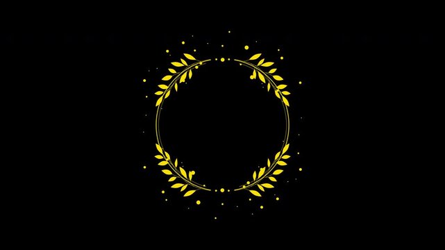 Elegant Wedding Flower Wreath Animated Title Frame Alpha Channel