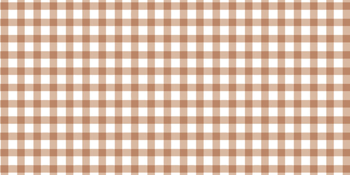 Buffalo plaid with twill weave repeat pattern in brown.Gingham seamless pattern for fall autumn.Checkered tartan geometric graphic vector illustration background design for fabric and prints.