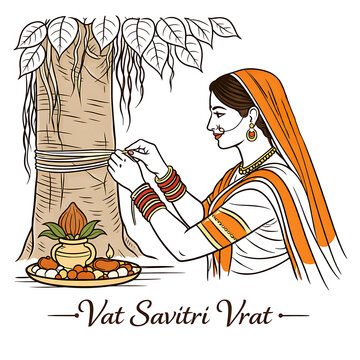High Quality Image Vat Savitri Vat Purnima Savitri Vrat पूजा and Sacred Banyan Tree Worship