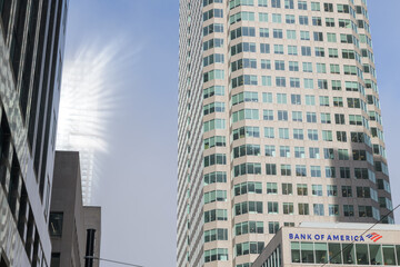 Obraz premium facade of Brookfield Place with Bank of America sign at 181 Bay St, Toronto