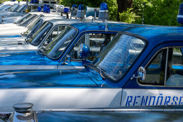 Retro Hungarian police car lineup detail © Daniel