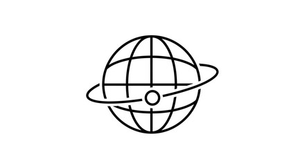 Fototapeta premium Global Network Orbit Sphere Line Icon Vector Illustration